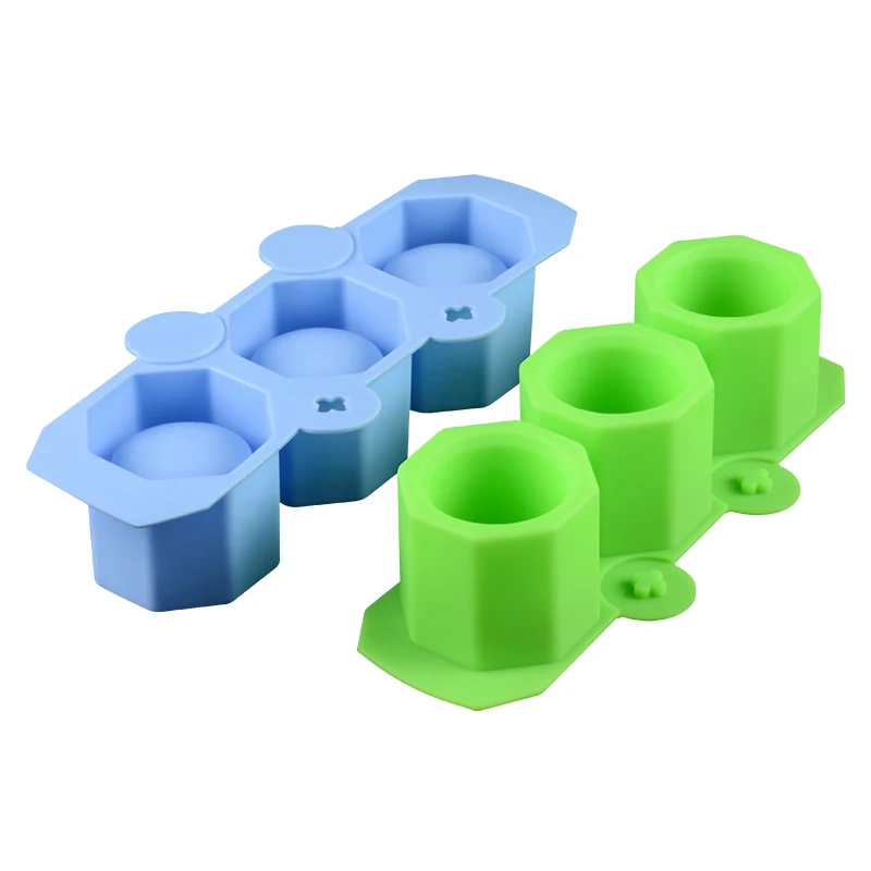 Многоразовая силиконовая цементная форма с 3 отверстиями суккулентные растения