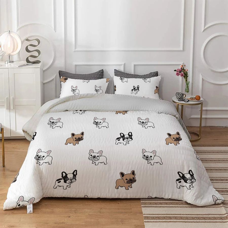 

French Bulldog Duvet Cover Set 3d Cartoon Dog Bedding Set For Kids Boys Puppy Bedspread Pet Bed Cover Quilt Cover Pillowcase