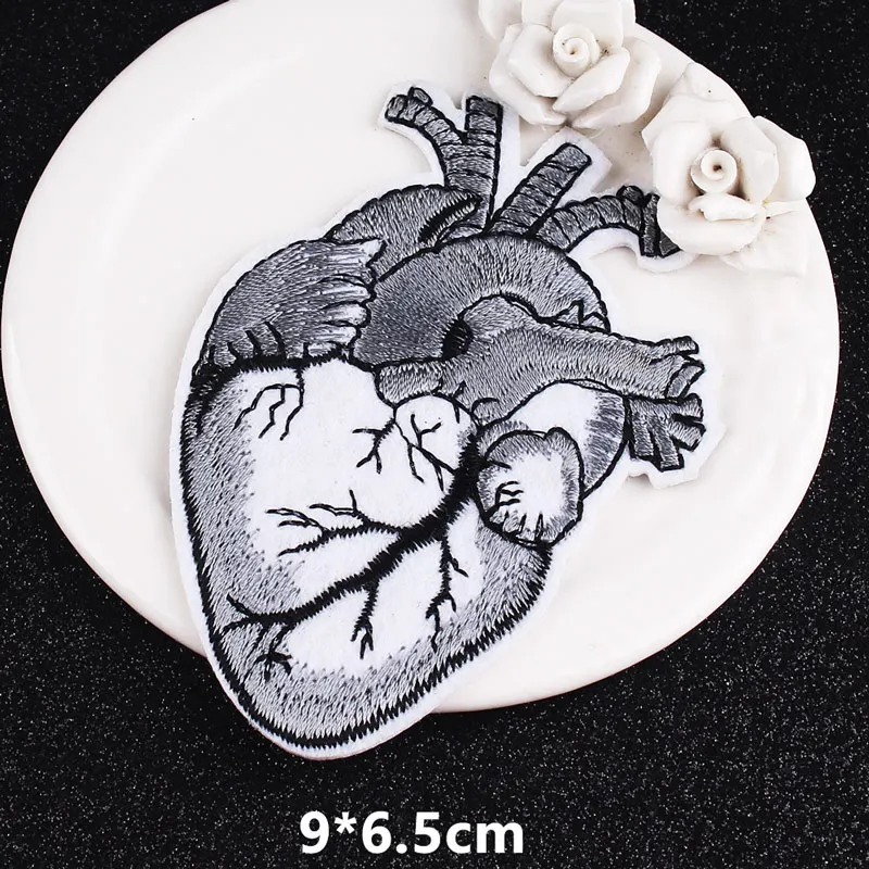 DIY Heart Patch Punk Patches Embroidered For Clothing Red Cool Stickers Clothes Stripe Badge Iron On Accessory | Дом и сад