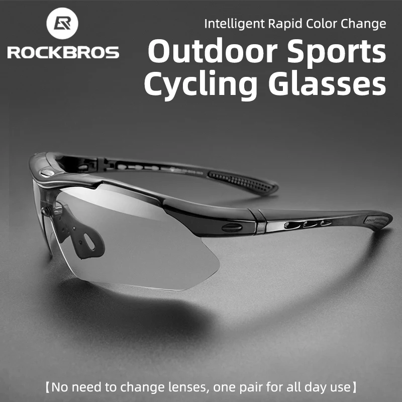 

ROCKBROS Cycling Glasses Photochromic Bicycle Sports Sunglasses Men Women UV400 MTB Road Bike Goggles Ultralight Outdoor Eyewear