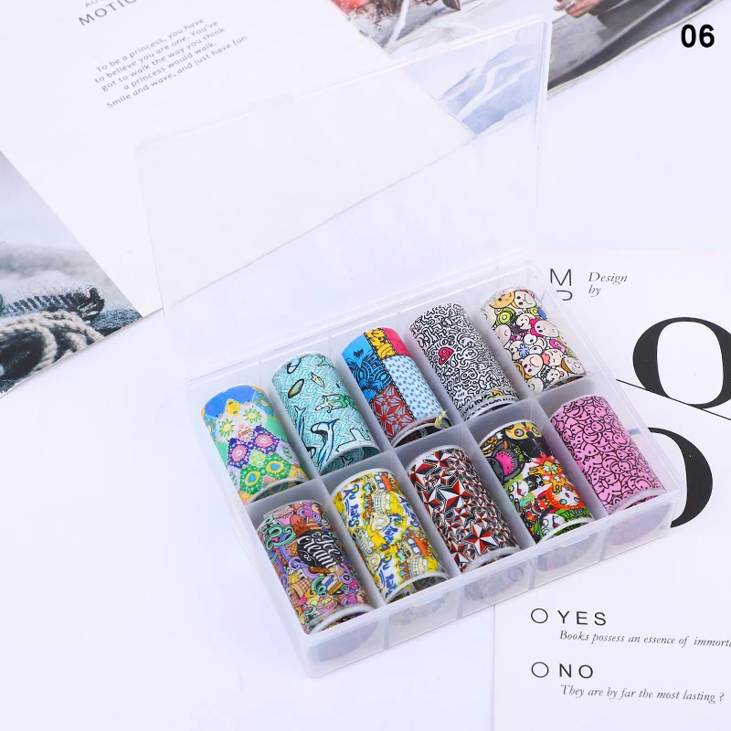 

WH Nail Art Transfer Foil Stickers Sliders For Nails All For Manicure Nail Extension Wraps Decals Decoration Accessories