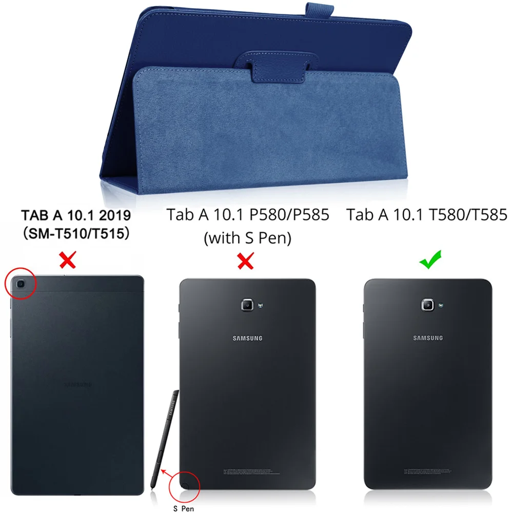 Чехол для samsung Galaxy Tab A A6 10,1 T580 T585 SM-T580 SM-T585 Магнитный чехол с откидной крышкой - Цвет: Dark BLue