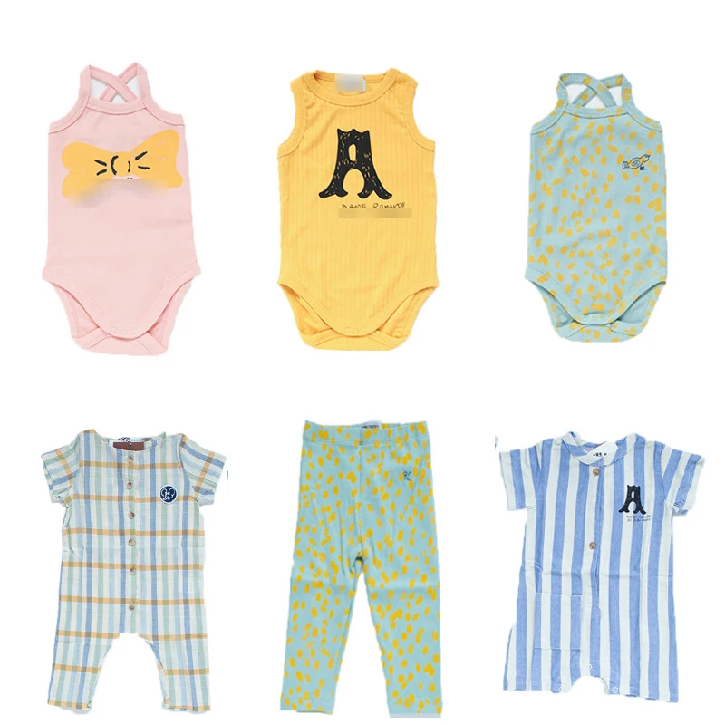 Новый бренд Весна Детские летние комбинезоны для мальчиков и девочек с модными