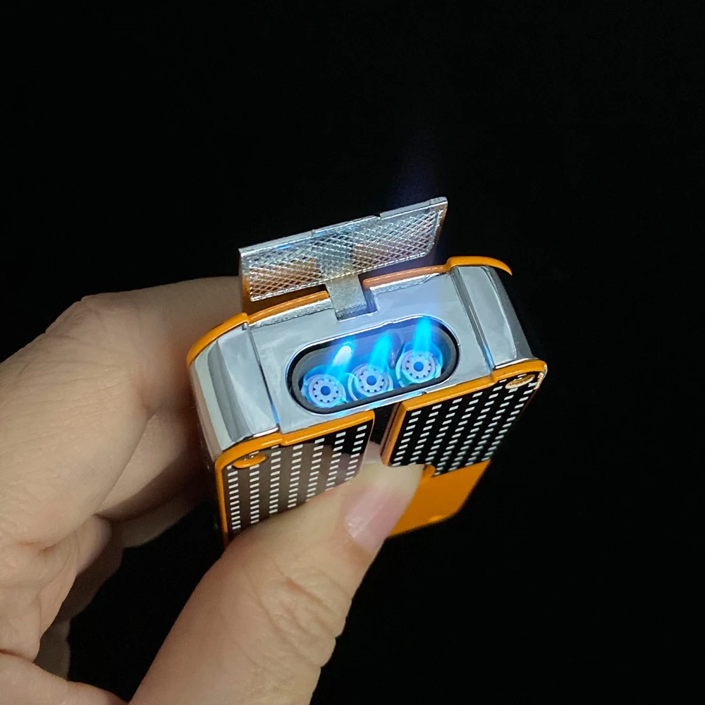 Cohiba металлическая зажигалка для сигар табака 3 фонарь струйное пламя