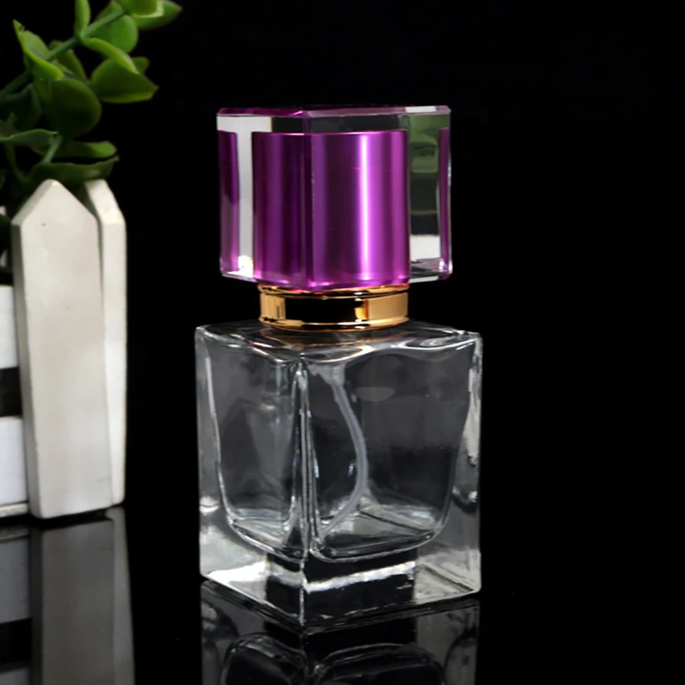 30 мл портативный квадратный прозрачный многоразовый стеклянный флакон для