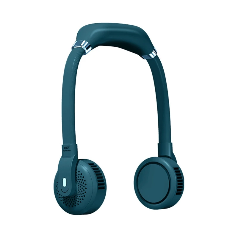 

Mute Mini Hanging Neck Portable Hands Free Fan, 3-speed Outdoor Neck Dual Fan
