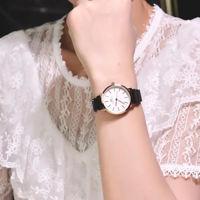 Часы женские на магнитной застежке Модные Простые повседневные наручные розовое