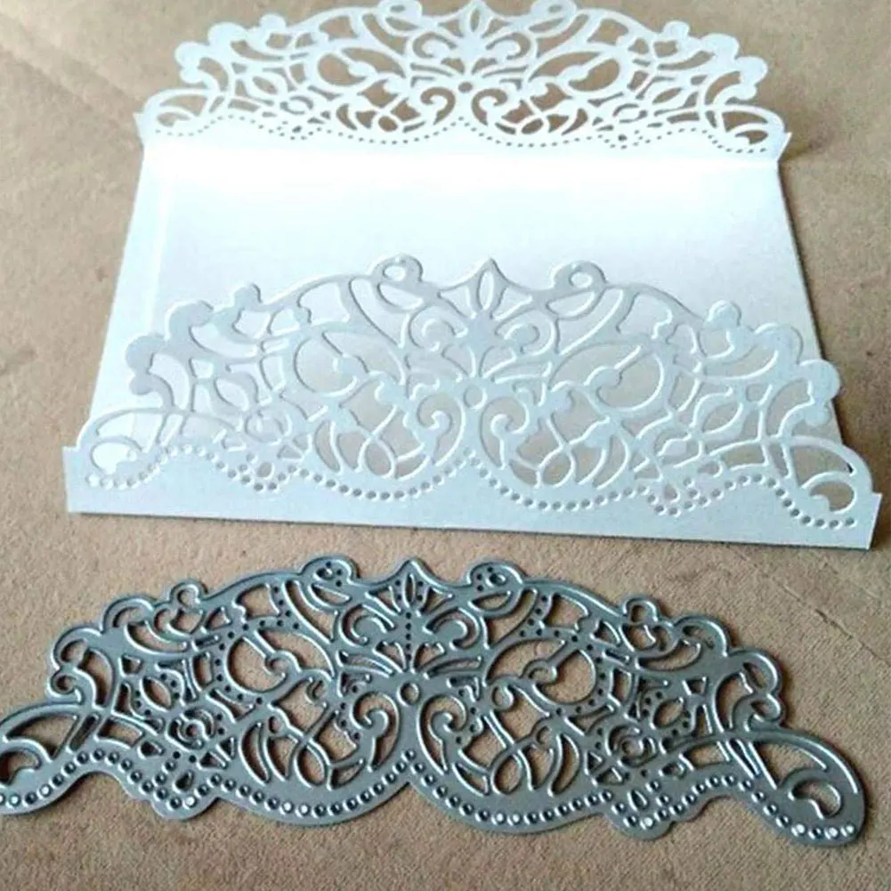 

Lace Hollow Out Card Curves Border Metal Cutting Dies For DIY Scrapbook Cutting Die Paper Cards Embossed Decorative Craft Die