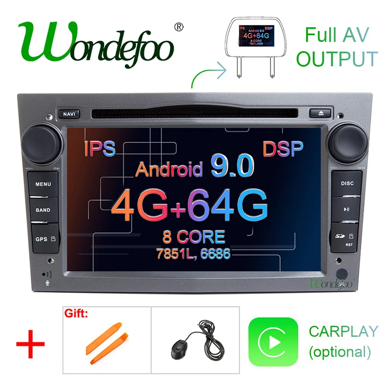 Ips DSP 4 ГБ Android 9,0 2 DIN Автомобильный gps для opel Vauxhall Astra H G J Vectra Antara Zafira Corsa Vivaro Meriva Veda dvd-плеер