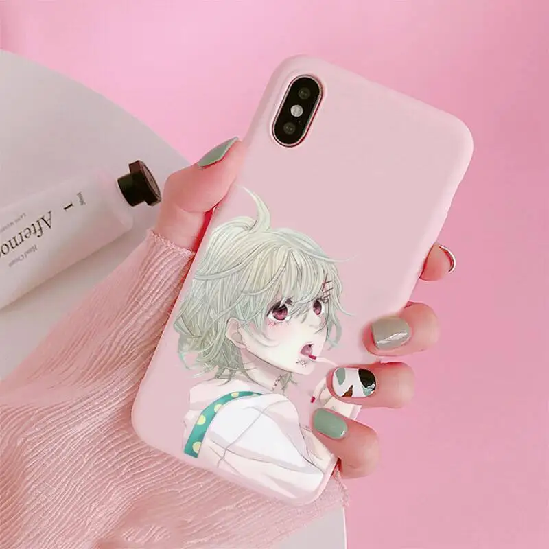 

anime JUUZOU SUZUYA Tokyo Ghouls Phone Case Candy Color Pink for iPhone 11 pro XS MAX 8 7 6 6S Plus X 5S SE 2020 XR