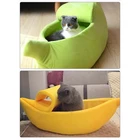 Милая кошачья кровать в форме банана, мягкая кошачья кровать для малышей, милые товары для домашних животных, кошки, котят, кролик, маленькие собаки, Новинка