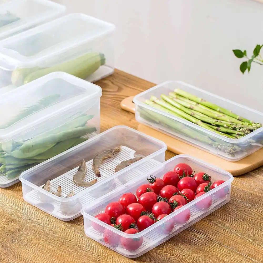 Прямоугольный контейнер для хранения свежести еды прозрачный кухонный