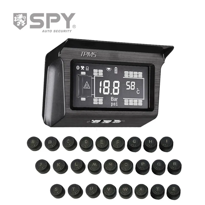 

188Psi External sensor 8-10-12-14-16-18-26 wheels Tire Pressure Monitoring system solar power Trailer bus truck TPMS