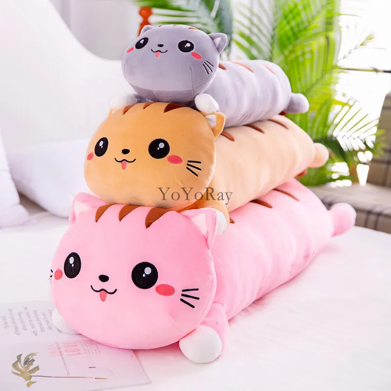 

1pc 70/90/110cm Soft Lying Big Face Cat Doll Plush Toy Cats Ragdoll Large Long Hug Pillow Cushion Cartoon Bloster Pillow Gifts