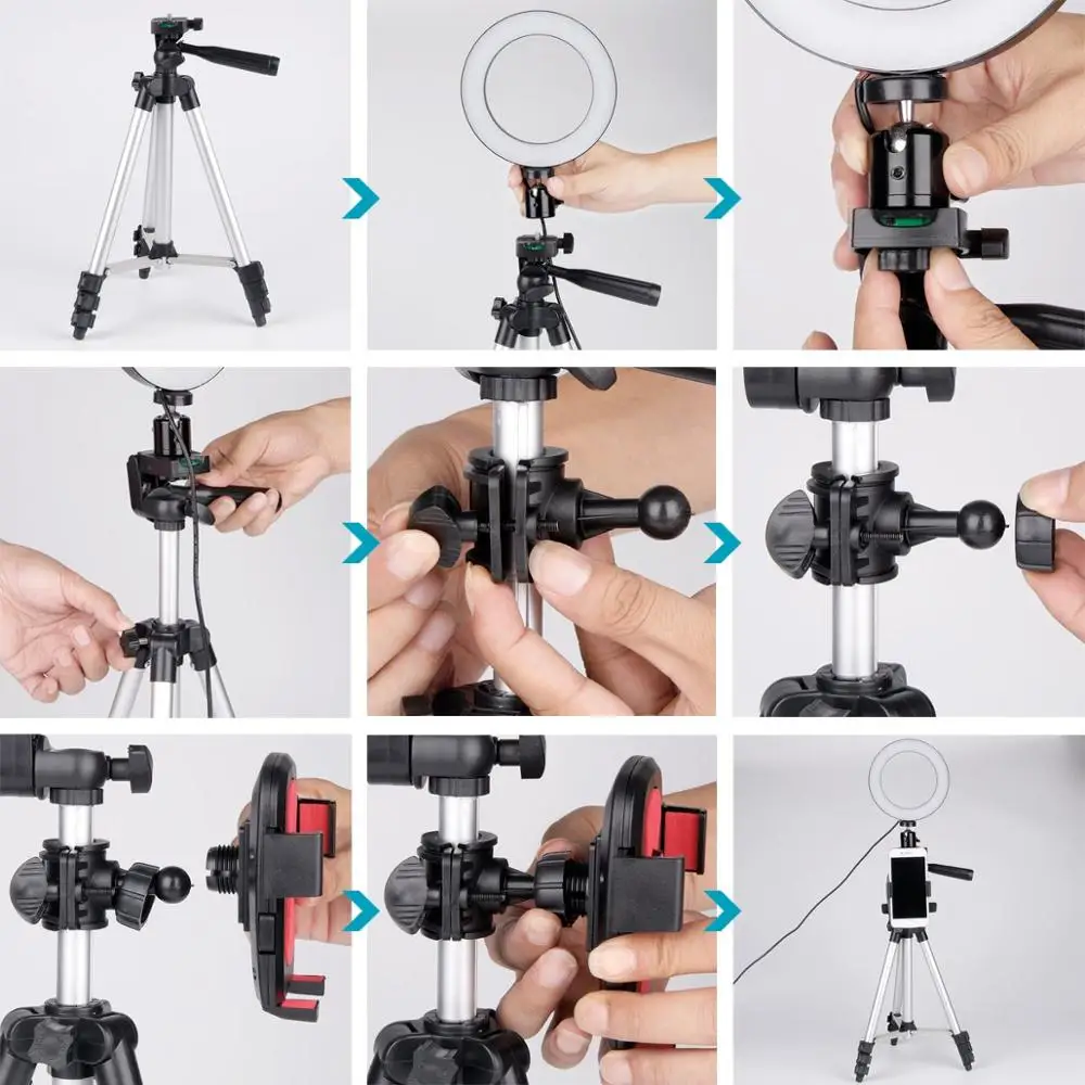 Кольцевой LED светильник 7 9 дюйма с регулируемой яркостью со