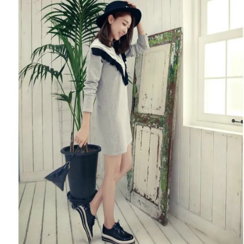 Платье vestido элегантный свитер для грудного кормления длинный рукав однотонный