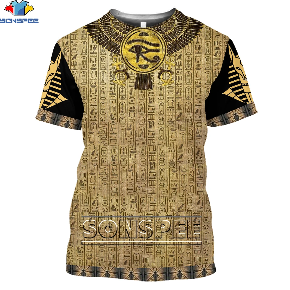 Мужские футболки SONSPEE с камуфляжным принтом изображением древнего египетского