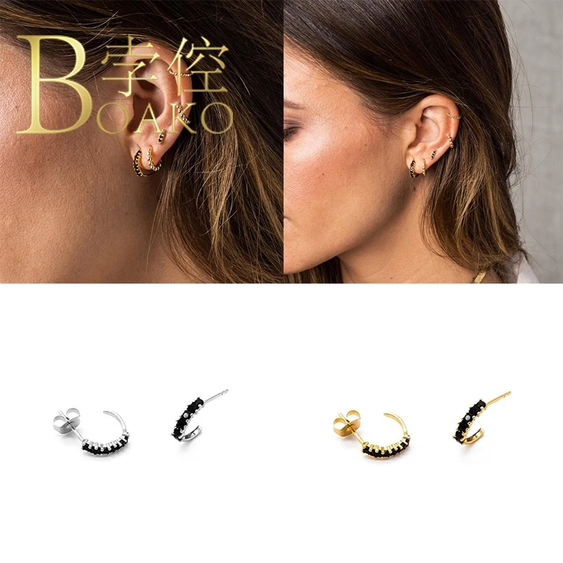 

BOAKO Pearl Moon Earrings For Women 2020 Piercing Jewelry Ear Cuff Silver 925 Earrings Dangle Pendientes Kolczyki #4.5