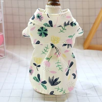 hawaiian style dog clothing flower printed pets outfits warm clothes for small dogs cats costumes coat t shirt puppy shirt dogs