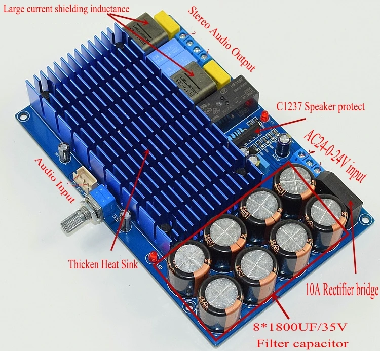 HIFI TDA8954TH двухканальный высокомощный цифровой стерео усилитель мощности 210 Вт +