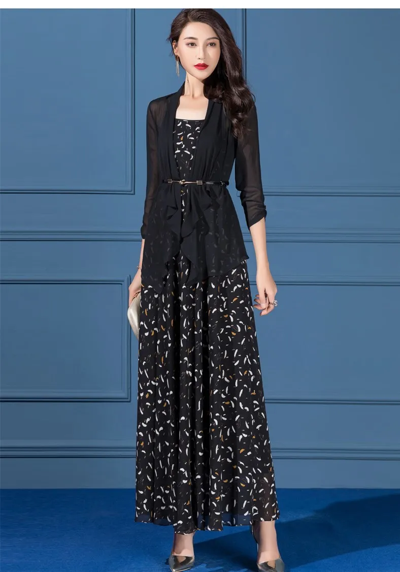 

Шифоновая юбка, новинка 2021, летнее женское платье, женское платье на бретелях с разрезами, костюм из двух предметов и юбка на бретелях.