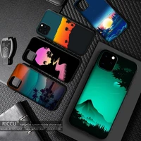 cartoon sunset landscape phone case for iphone 11 12 mini pro max x xs max 6 6s 7 8 plus xr se2020 accessories cover
