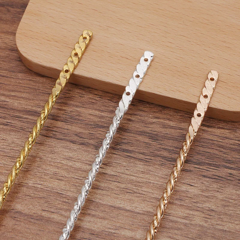 

(5 Pieces/Lot) 140MM Metal Brass Twist Hair Stick with 3 Holes Handmade Diy Hair Accessories Materials