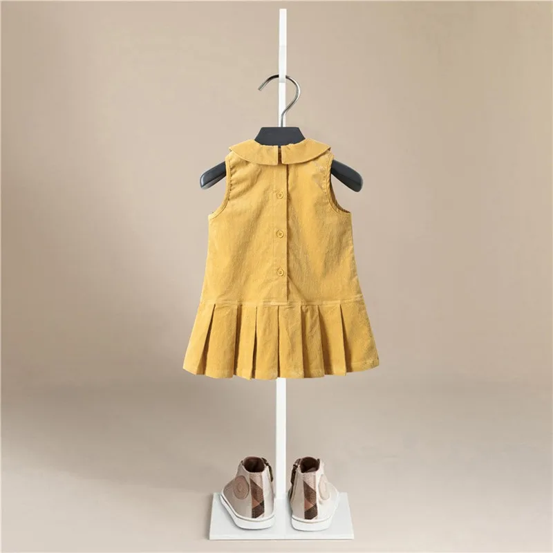 

2021 New Fashion Summer Dresses Toddler Kids Baby Girls Corduroy Casual Clothes Princess Dresses 1-5years Girl Clothes