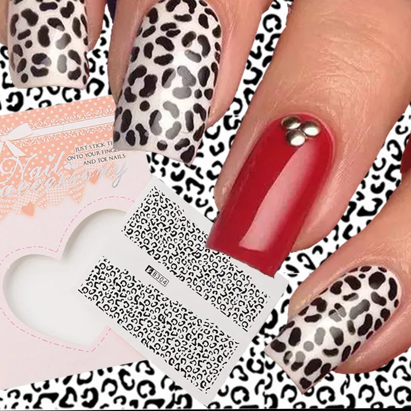 

1 piece of sexy leopard nail art water transfer sticker decal animal charm DIY full wrap slider manicure art decoration