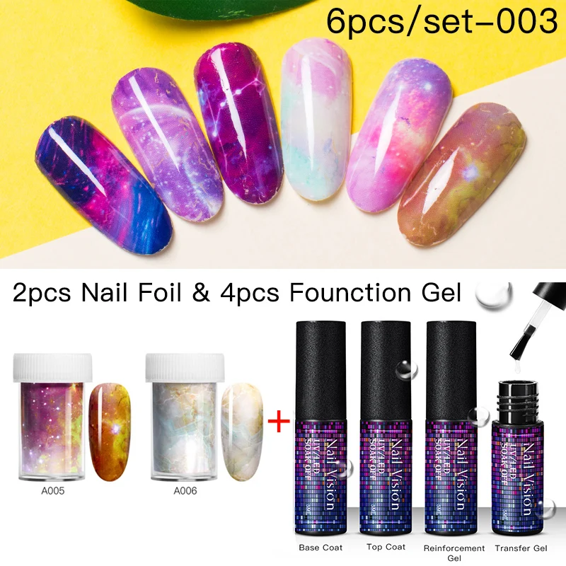 Nail Vision Фольга для ногтей Клей переводной гель-клей Звездный бумажный принт фольга s обертывания Переводные картинки Набор лаков УФ Гель-лак для ногтей лак - Цвет: ZH07212