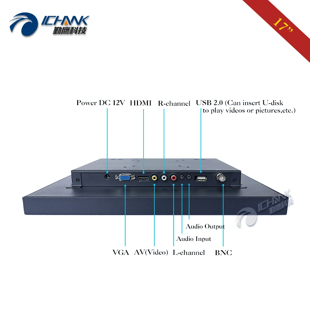 ZB170TN-59/17 &quot1280x1024 4:3 BNC HDMI VGA металлический чехол с защитой от помех пульт
