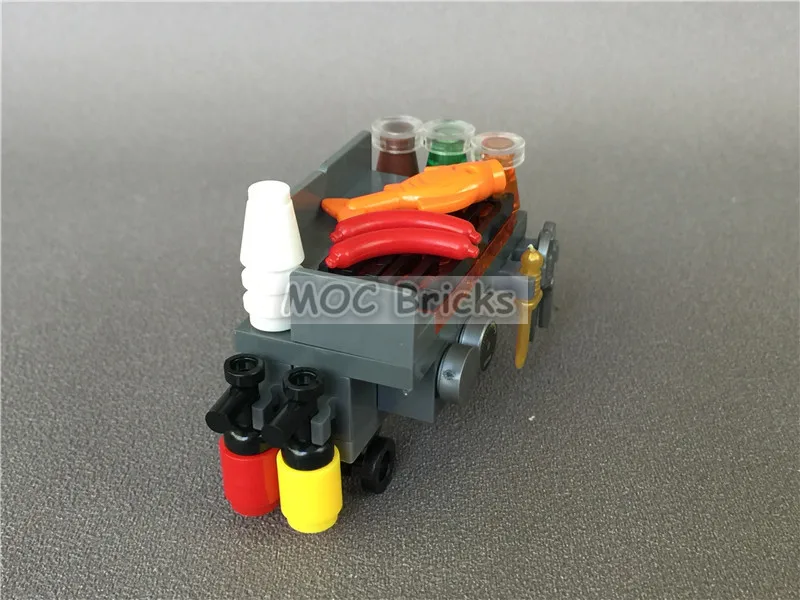 5 компл./лот кубики MOC сделай сам городской уличный поставщик пищи рыболовная