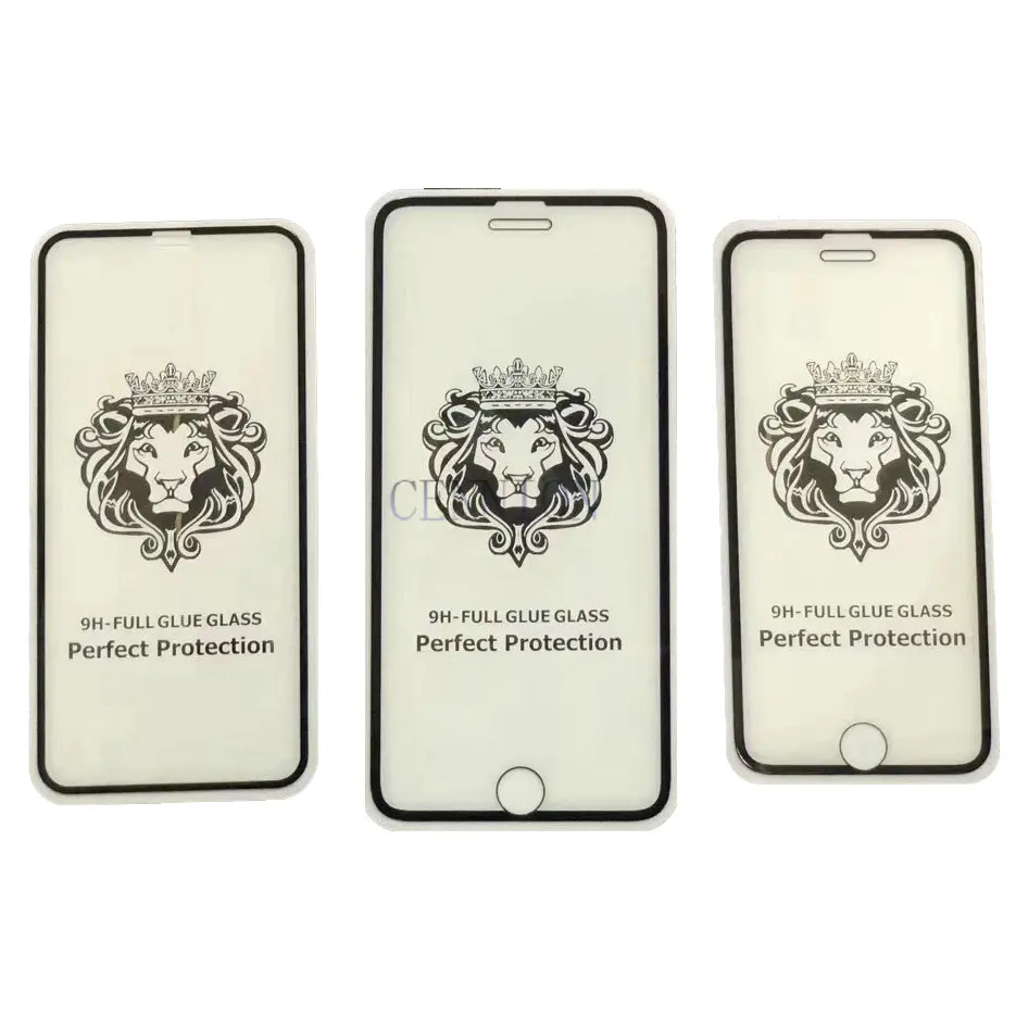 Lion Head Full Cover Glue Tempered Glass Screen Protector for iPhone 13 12 mini 5.4