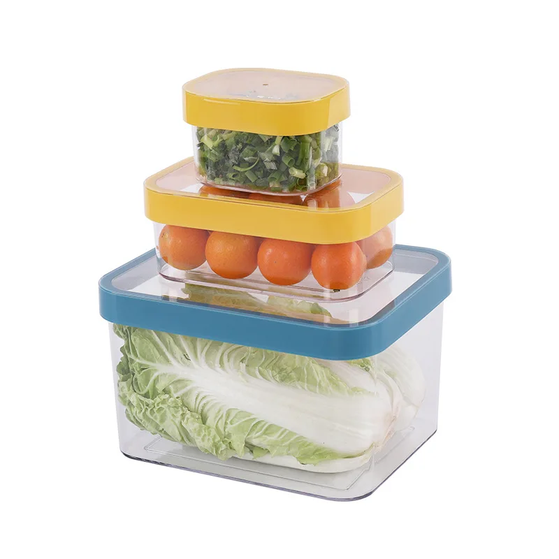 

1PCS Kitchen Food Storage Box Container Set Organizer Square Vacuum Lid Airtight Jars Pantry Lids Food Fruit Vegetable Storage