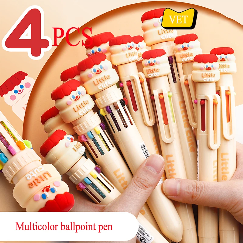 

Разноцветная шариковая ручка, цветная шестицветная ручка с мультяшным рисунком, творческая масляная ручка для учеников начальной школы, ми...