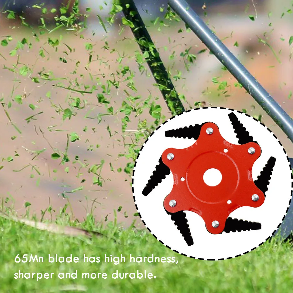 

1/2pcs Manganese Steel Grass Trimmer Blade 6 Teeth Brush Cutter Metal Blade 65Mn Trimmer Head Brush for Lawn Mower Garden Tools