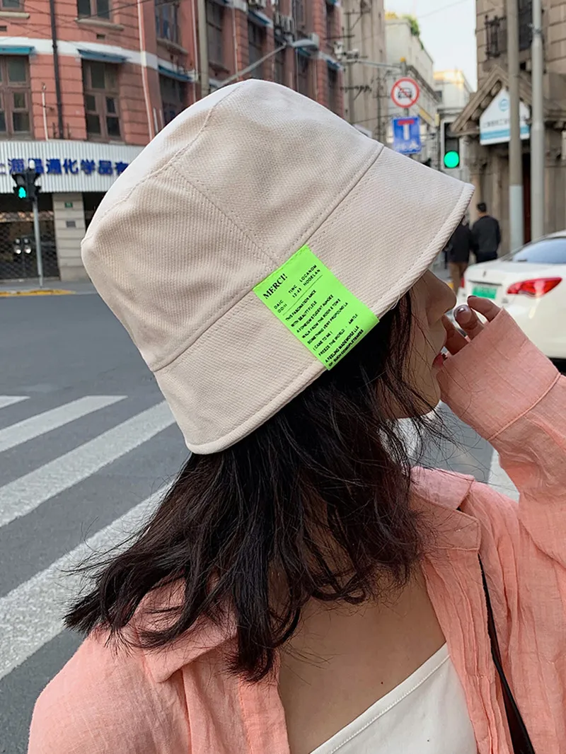 

Japanese Letters Label Bucket Hat For Men And Women Sunscreen Sunshade Sun Hats 4 Seasons Fisherman's Cap C60