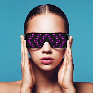 Electric Luminous Glasses Black Science and Science Fiction Future Sunglasses Bar Nightclub DJ Disco Dancing Luminous Eyes
