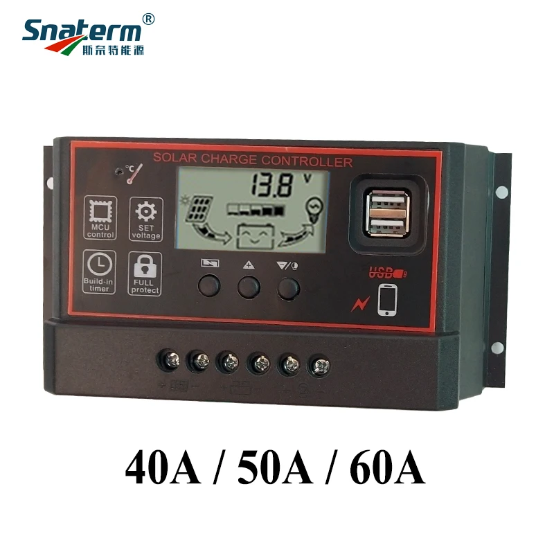 10A 20a 30a PWM солнечный контроллер с ЖК-дисплеем и 5 в USB выход для Солнечная зарядка аккумулятора