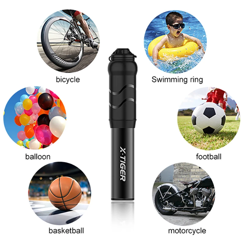X-TIGER Portable Bike Pump Mini Hand Cycling Ball Toy Tire Inflator Schrader Presta Valve MTB Aluminum Bicycle | Спорт и развлечения
