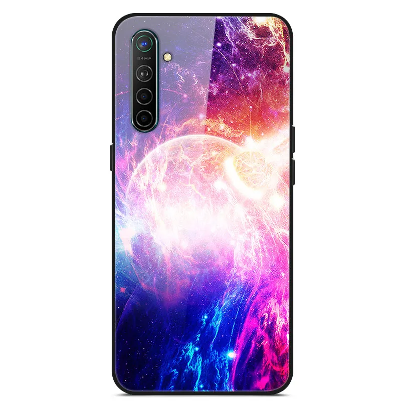 Чехол для Oppo Realme X2, чехол из закаленного твердого стекла для Oppo Realme XT X2 Pro, чехол, мягкий силиконовый бампер с принтом - Цвет: Хаки