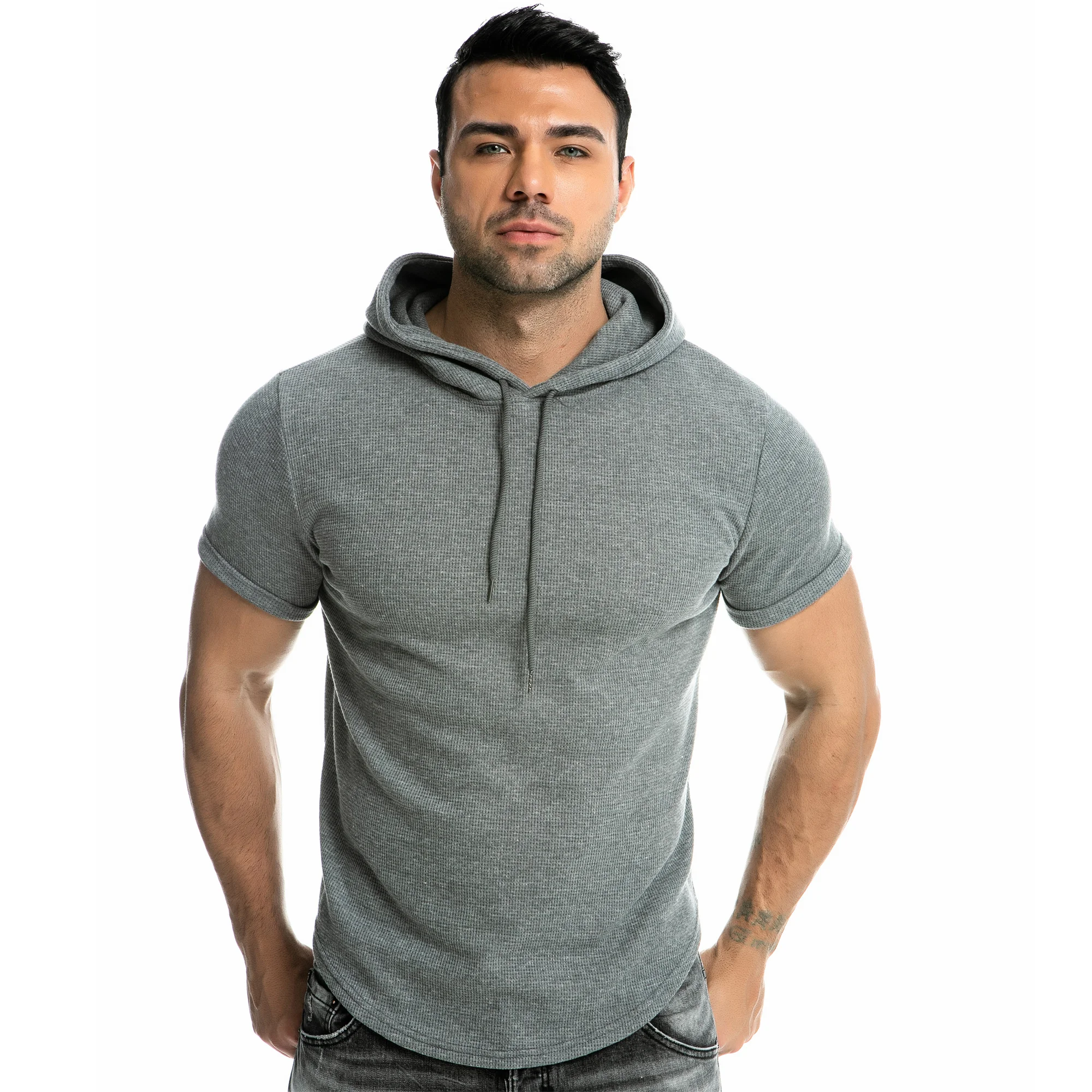 

2021 Summer Men's Fashion Hooded T-Shirt Hot-Selling Brand Design Personalized Fashion Printing O-Neck Stretch Casual T Shirt
