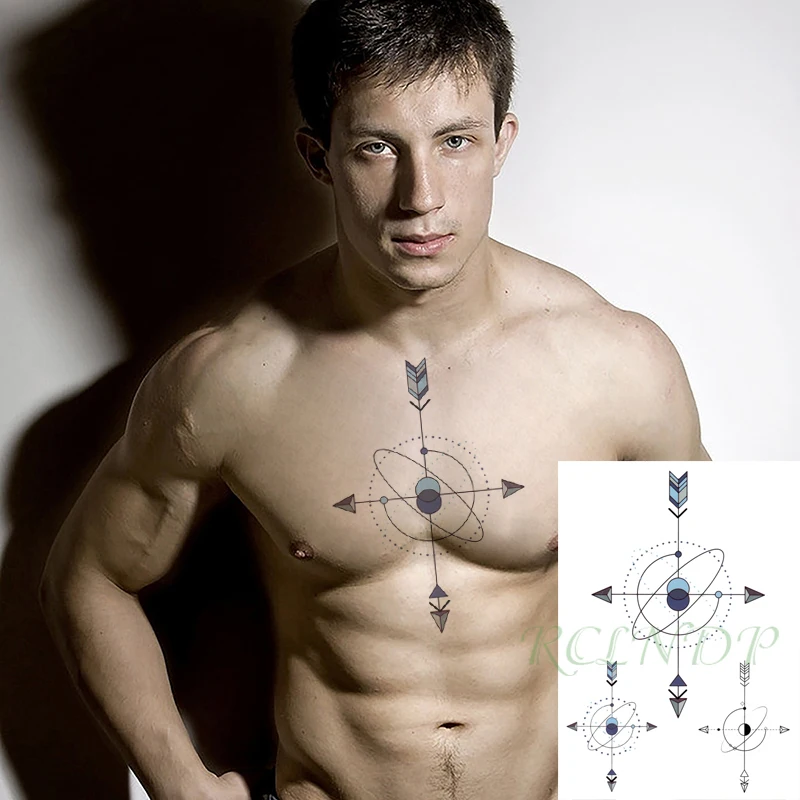 

Водостойкая временная татуировка-наклейка, стрела, круг, Геометрическая, Ele men t, искусственная Татуировка флэш-тату, задняя рука, нога, боди-а...