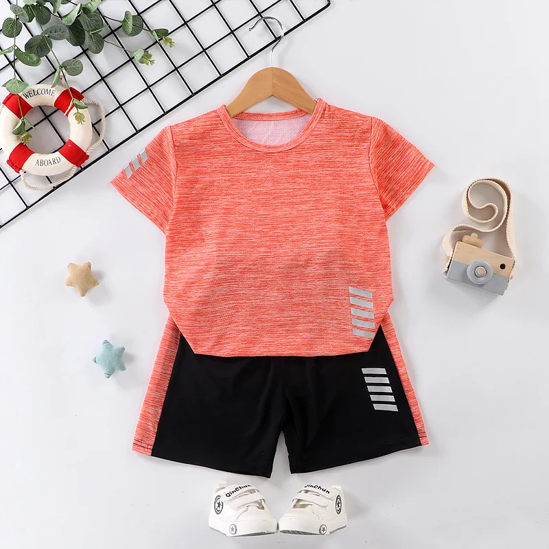 

Back To School Outfits Age For 2 - 14 Years Baby Boys Girls T-Shirt+Shorts 2021 New Summer Teenage Children Quick-Drying Clothes