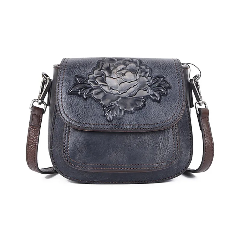 Новая трехмерная сумка из воловьей кожи с тиснением на голове диагональная