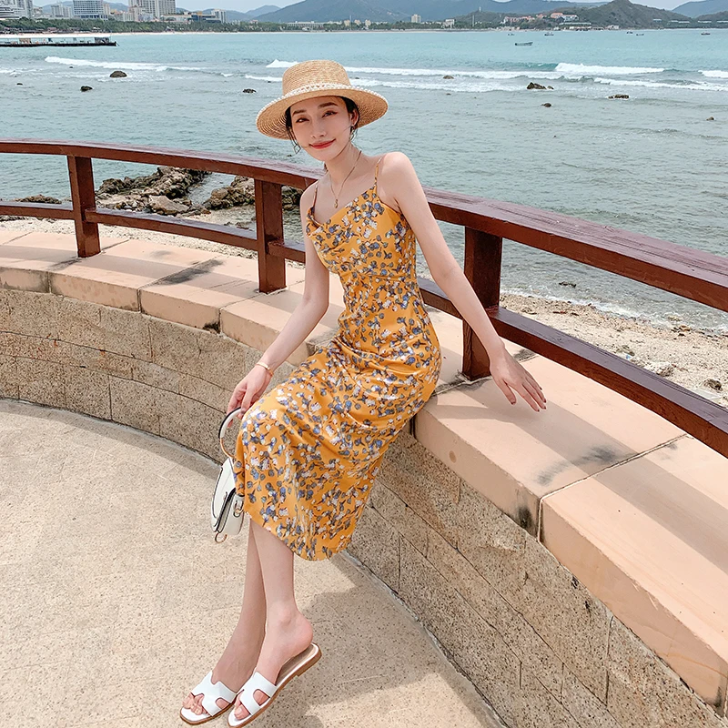 

Condole belt skirt will print dress on holiday