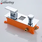 Настенный латунный клапан-смеситель для душа с цифровым дисплеем температуры, новейший клапан 2-3 режима подачи воды