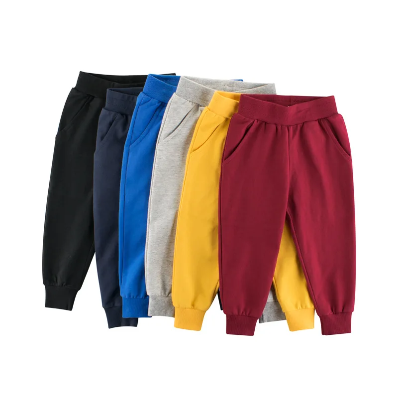Pantalones deportivos suaves para niños y niñas de 2 a 7 años, pantalón largo liso con cintura elástica en 6 colores, ropa para primavera y otoño
