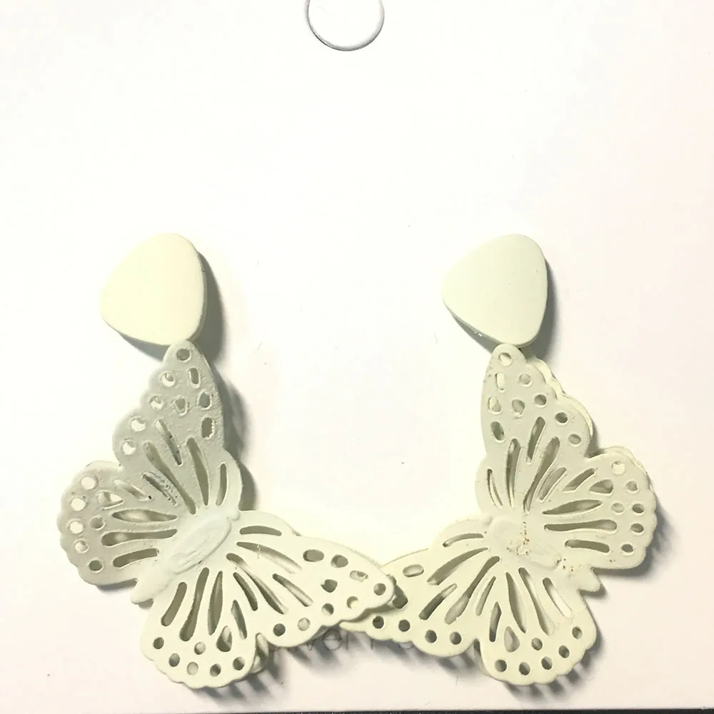 Серьги-гвоздики в виде белых бабочек для детей корейские ювелирные изделия 2020 |