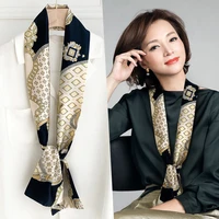 choice long small women silk scarf tie decorated professional neck cover multi functional tin spring travel ladies neckerchiefs